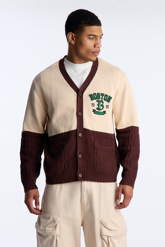 City Wide Cardigan - Brown Combo