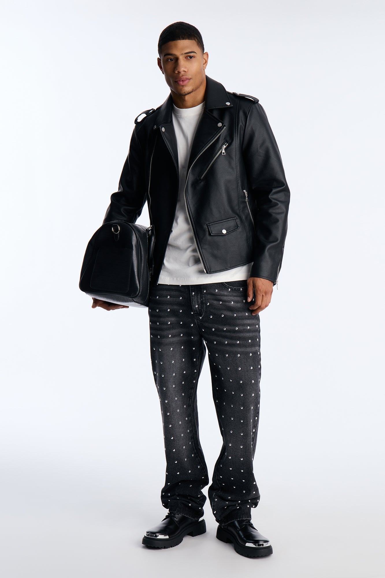 Straight Look At Me Now Studded Jean - Black Wash