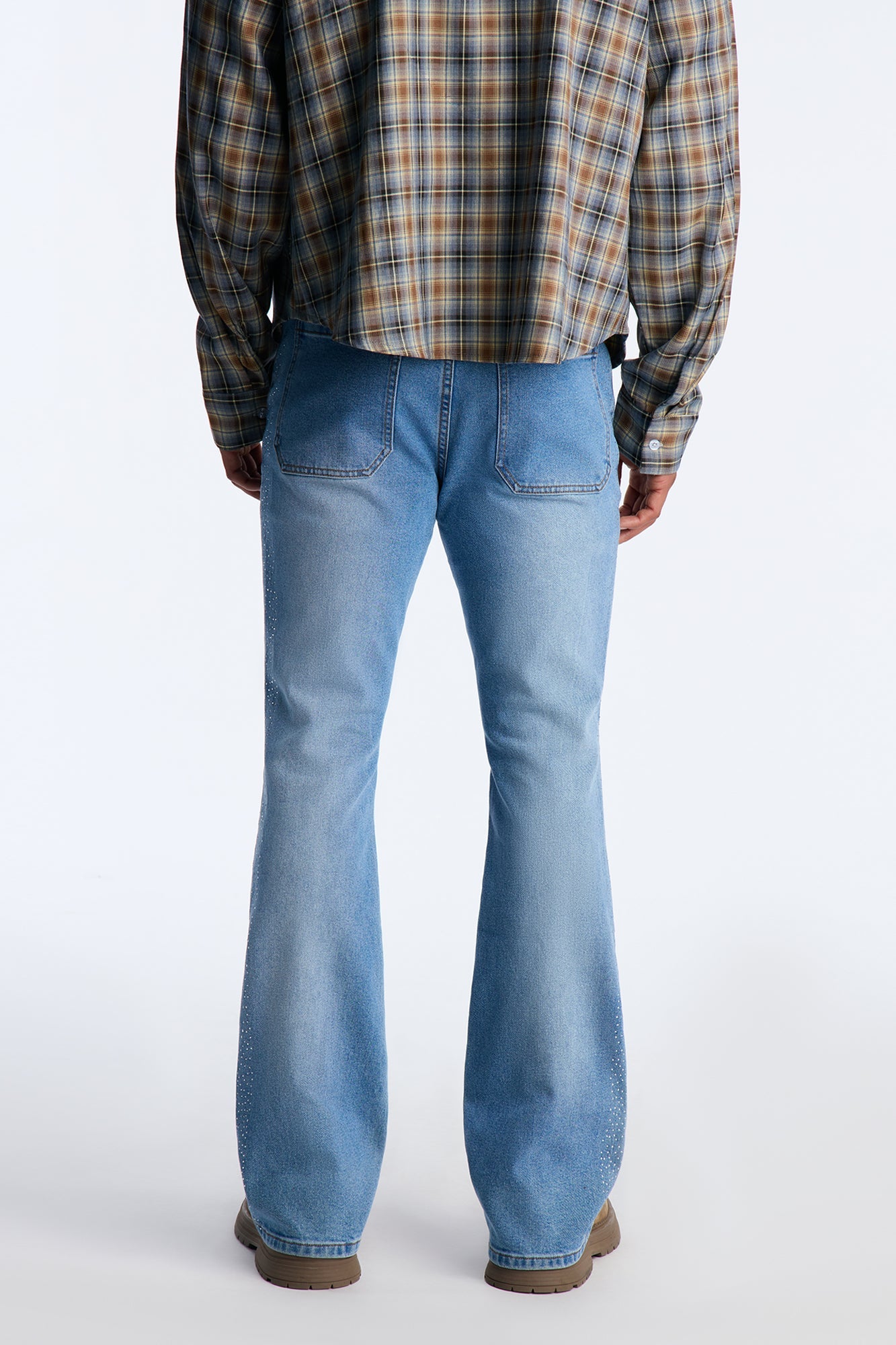 Stacked Skinny Flare Come With Me Jewel Jean - Light Wash