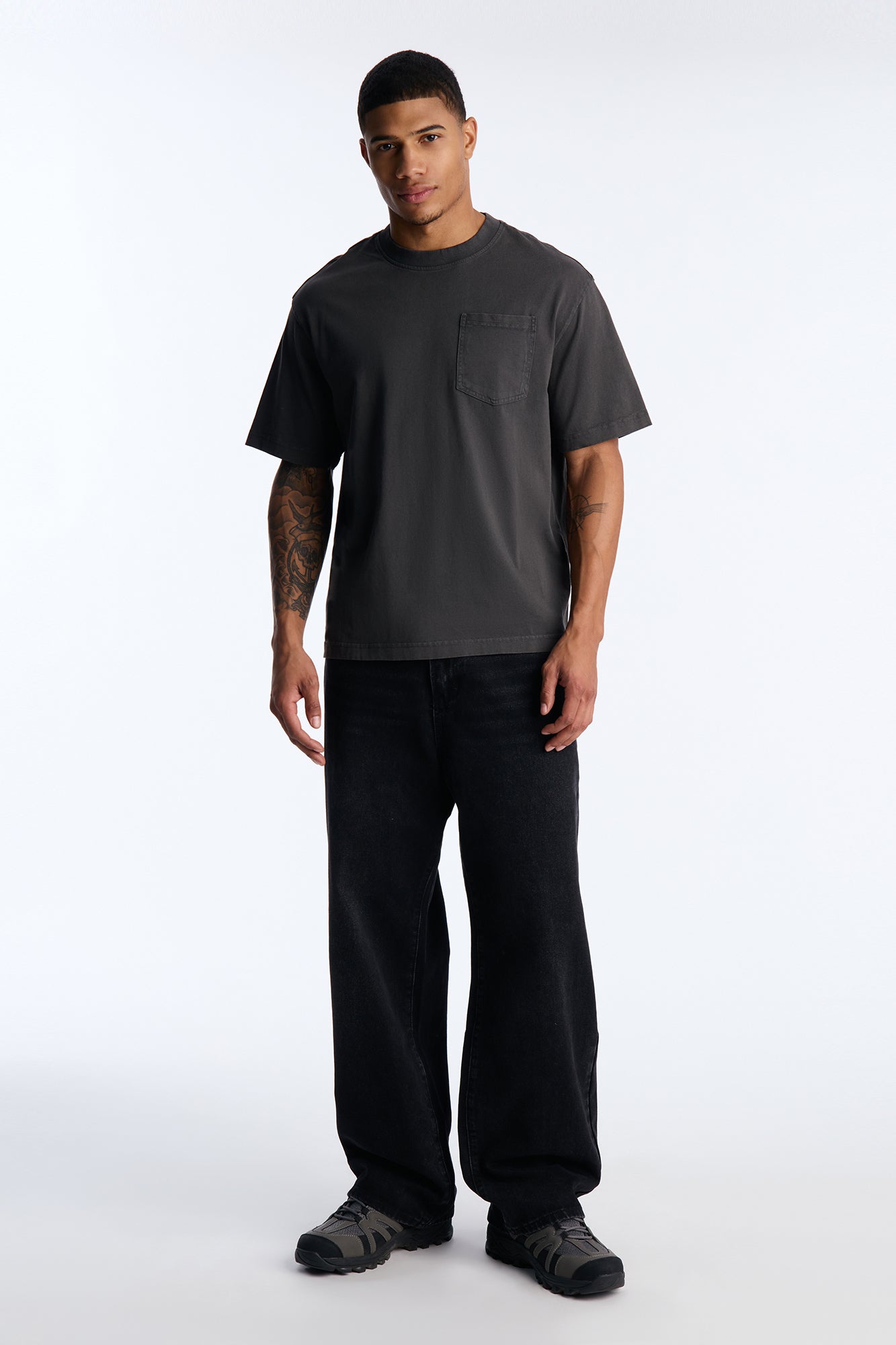 Relaxed Vintage Washed Year Round Tee - Charcoal