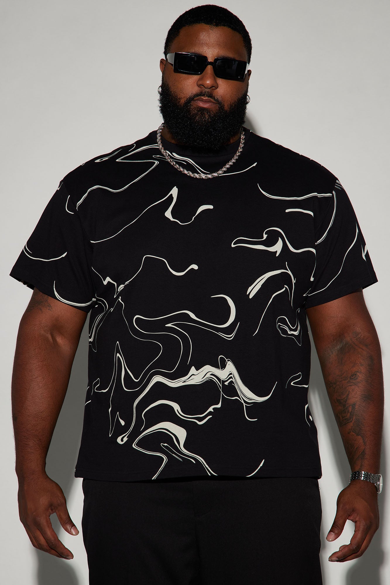 All In Marble Short Sleeve Tee - Black/combo