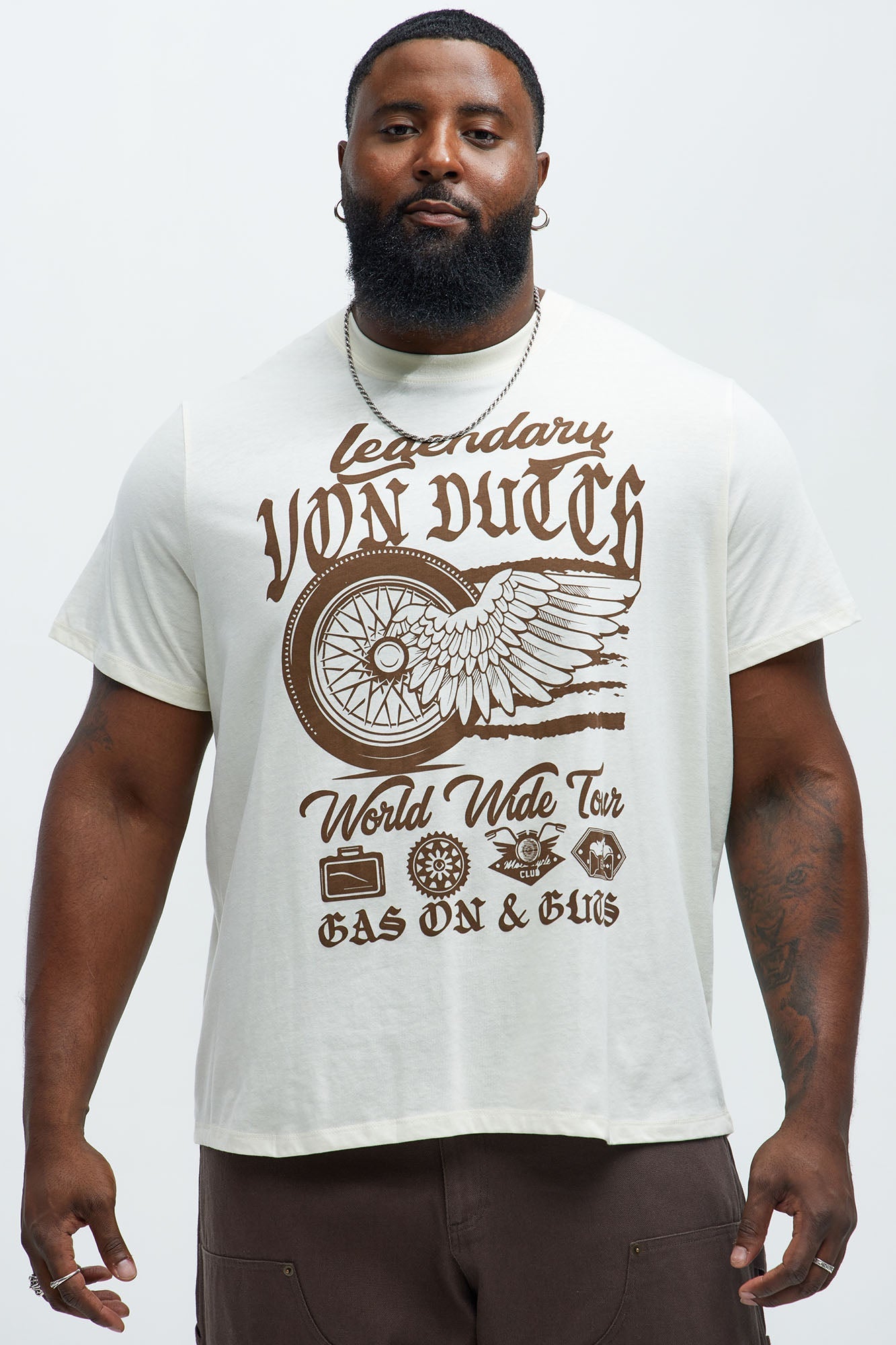 Von Dutch Legendary Short Sleeve Tee - Cream