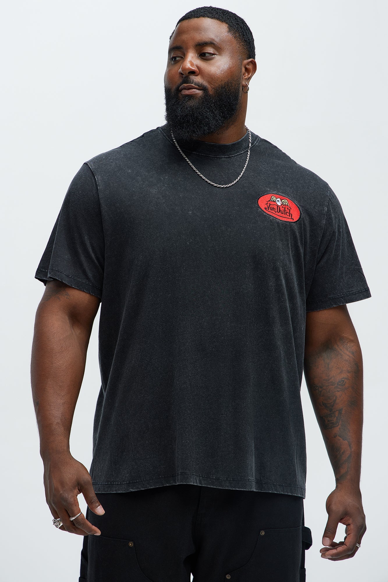 Von Dutch Patch Short Sleeve Tee - Black Wash