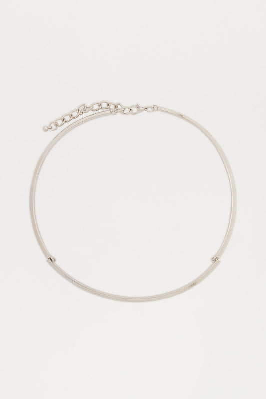Don't Get It Twisted Choker Necklace - Silver