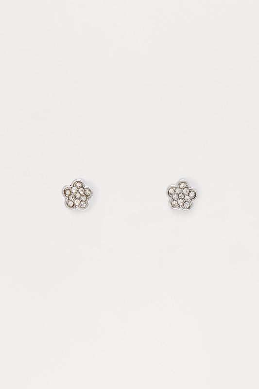 Cute Clovers Stud Earrings - Silver
