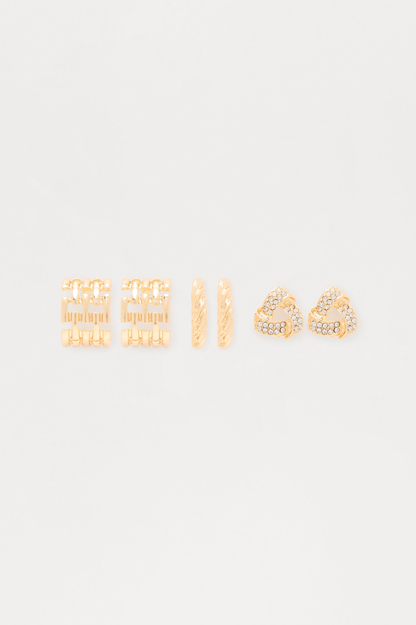 Know The Truth 3 Pair Earring Set - Gold