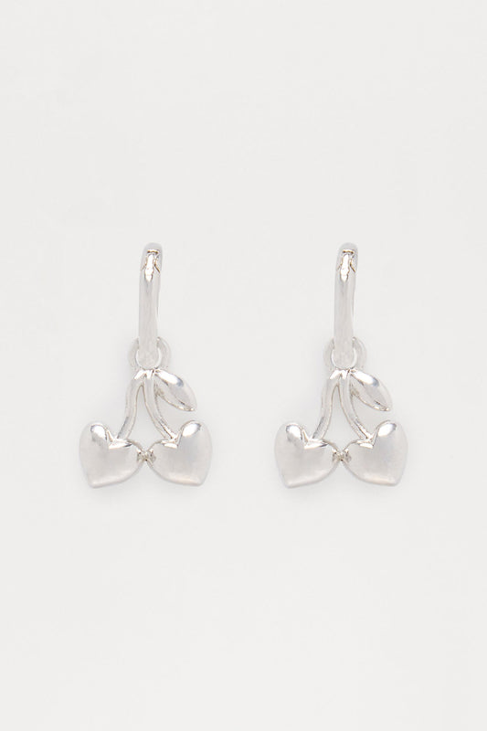 Very Cherry Drop Earrings - Silver