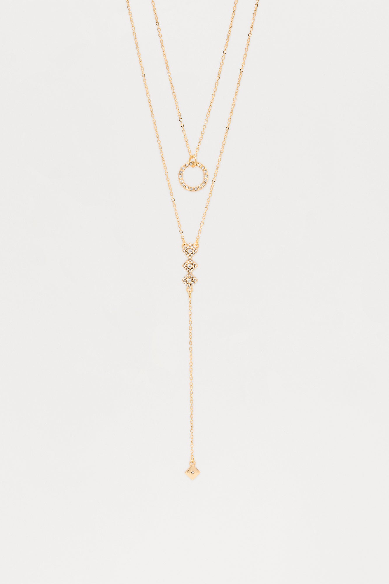 Try To Keep Up Lariat Necklace - Gold