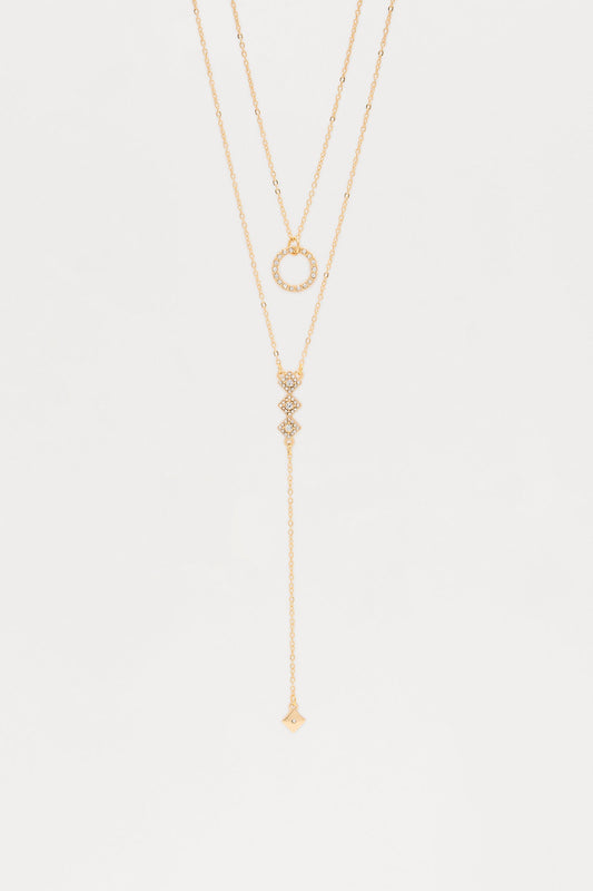 Try To Keep Up Lariat Necklace - Gold