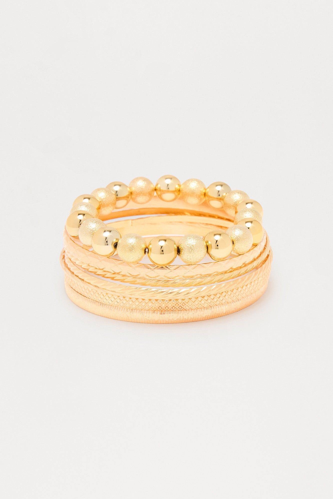 Not Mad At It 7 Piece Bangle Bracelet Set - Gold