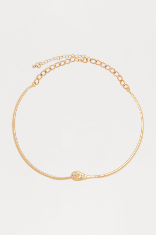 Don't Overthink It Choker Necklace - Gold