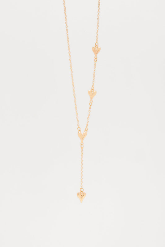 Reach For Me Lariat Necklace - Gold