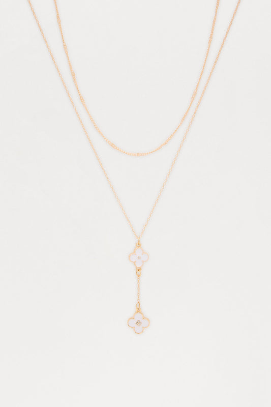 Irreplaceable Layered Necklace - White/Gold