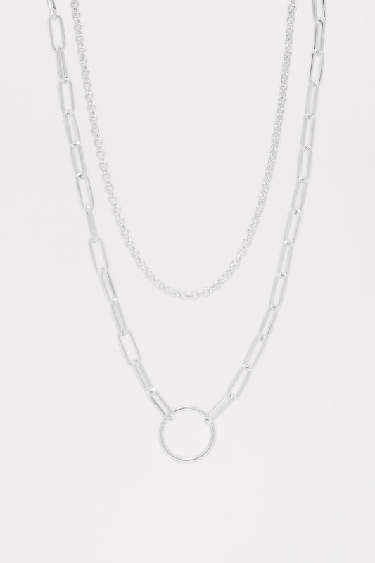 Slick Vixen Layered Necklace - Silver