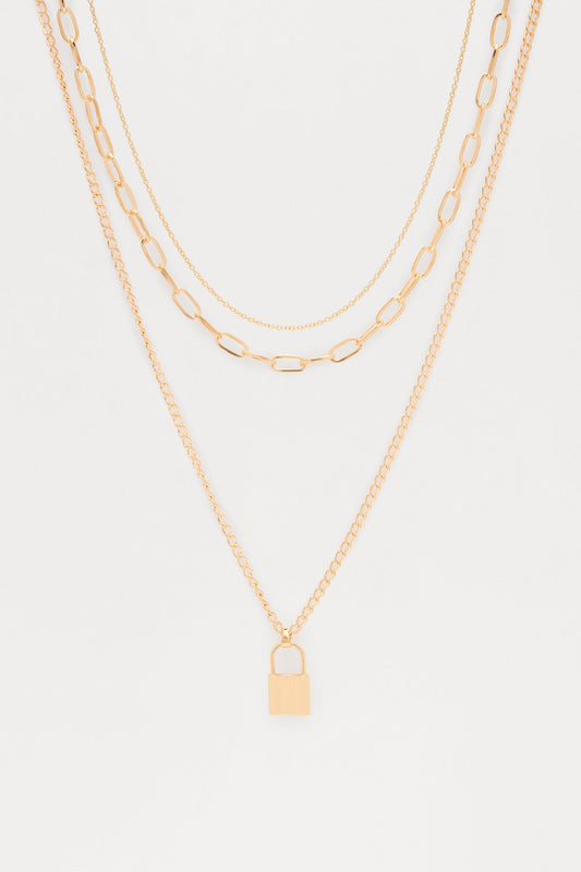 Love Lockdown Layered Necklace - Gold
