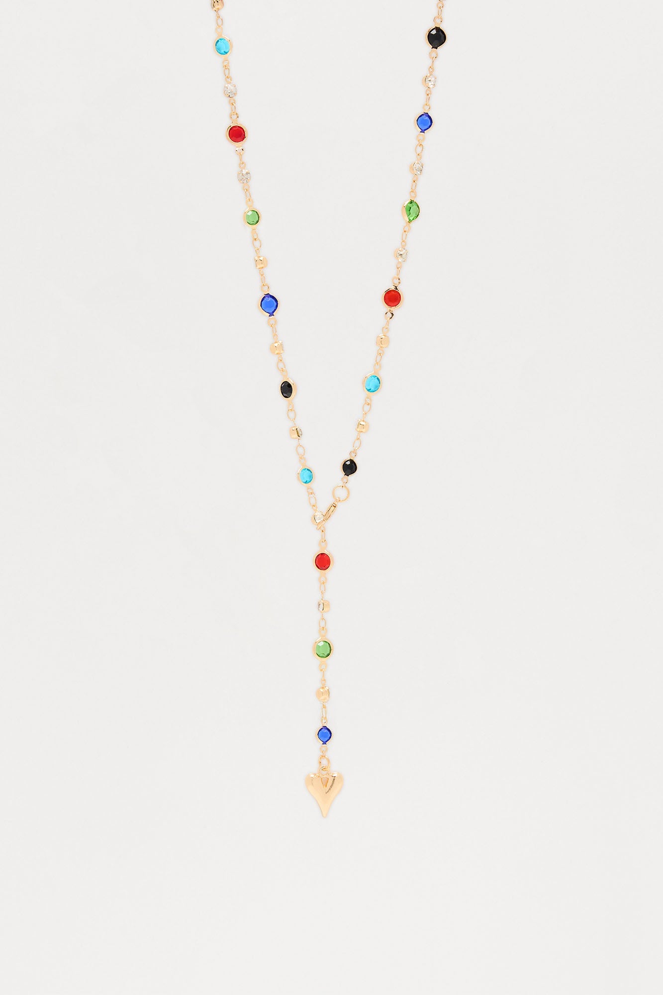 Joyful Heart Lariat Necklace - Multi Color