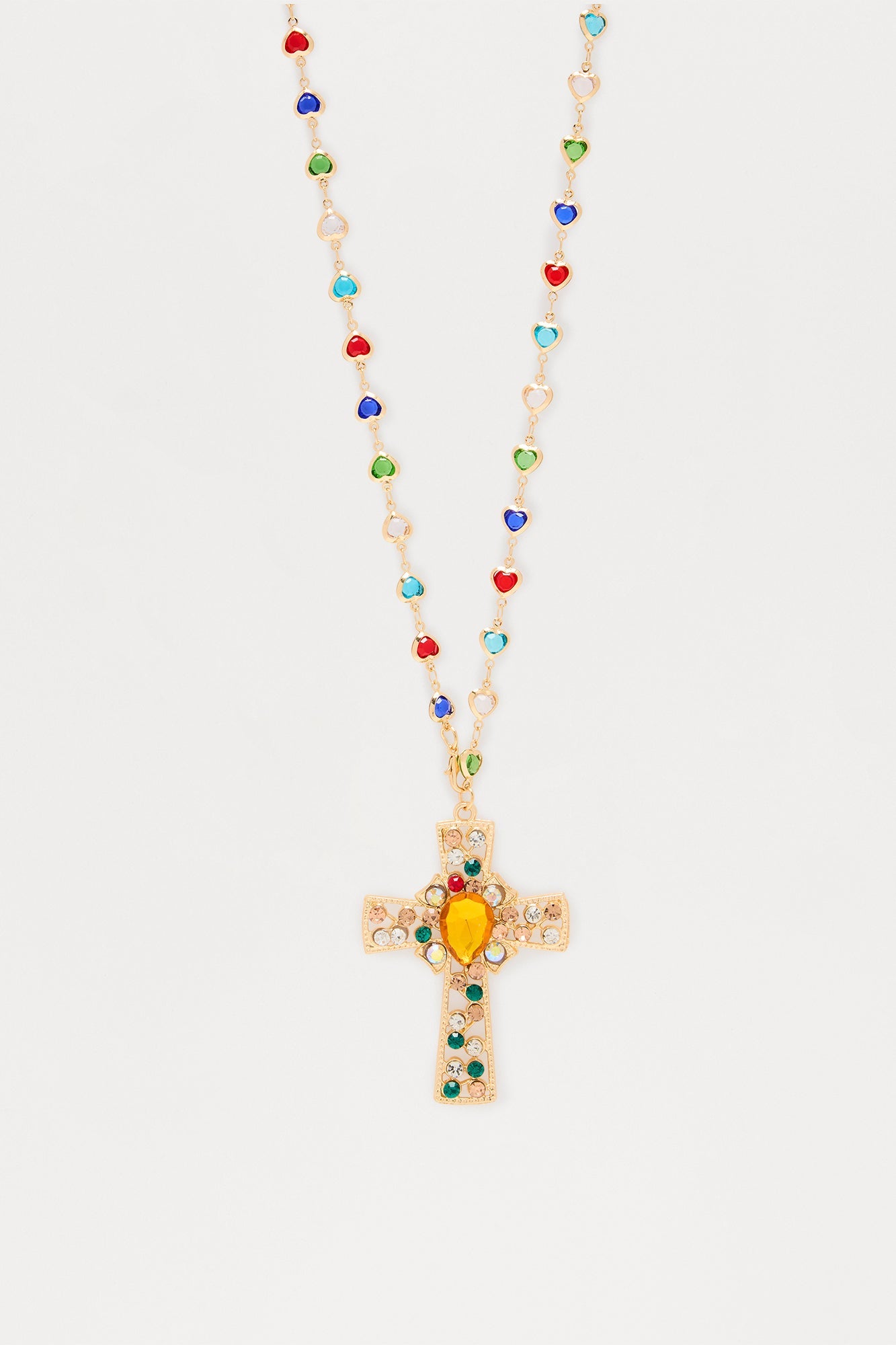 Divine Light Cross Necklace - Multi Color