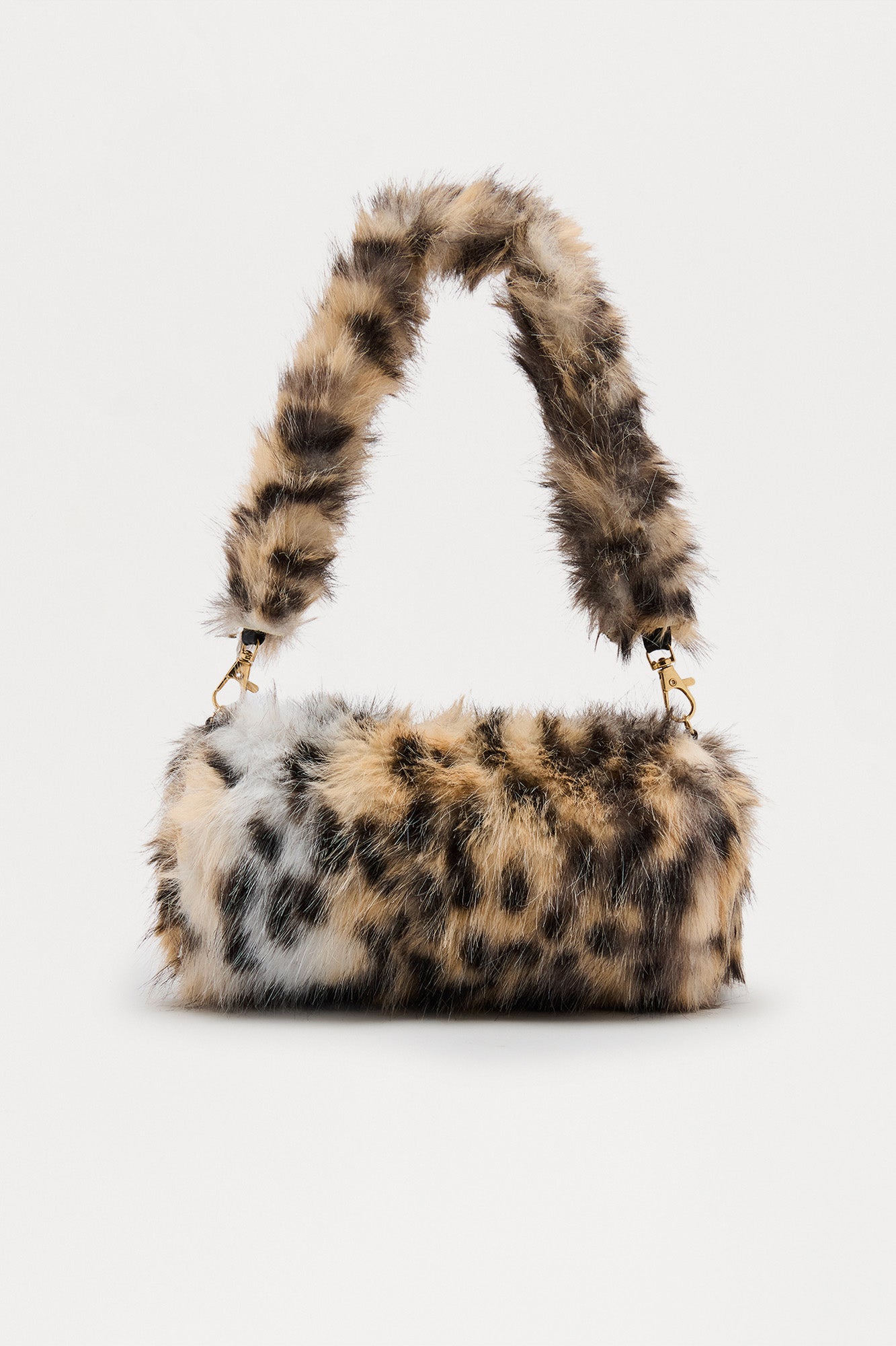 Furget Everything Faux Fur Shoulder Bag - Leopard