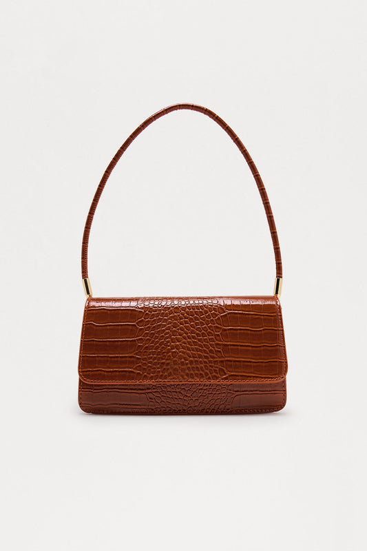 Croc Star Faux Leather Bag - Brown