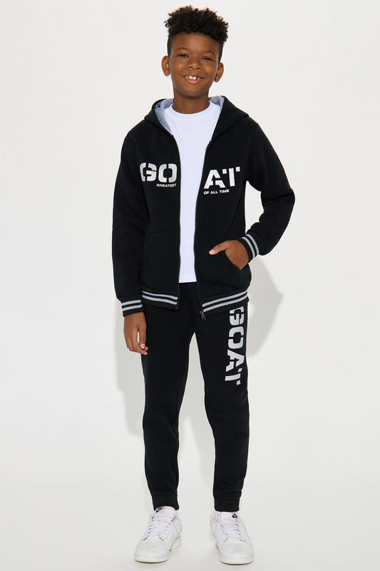 Mini Forever The GOAT Hoodie and Jogger Pant Set - Black