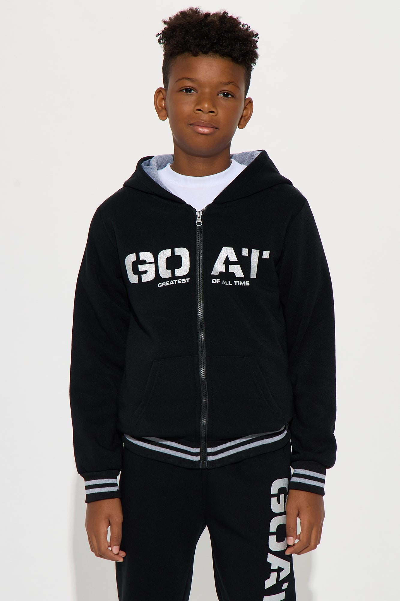 Mini Forever The GOAT Hoodie and Jogger Pant Set - Black