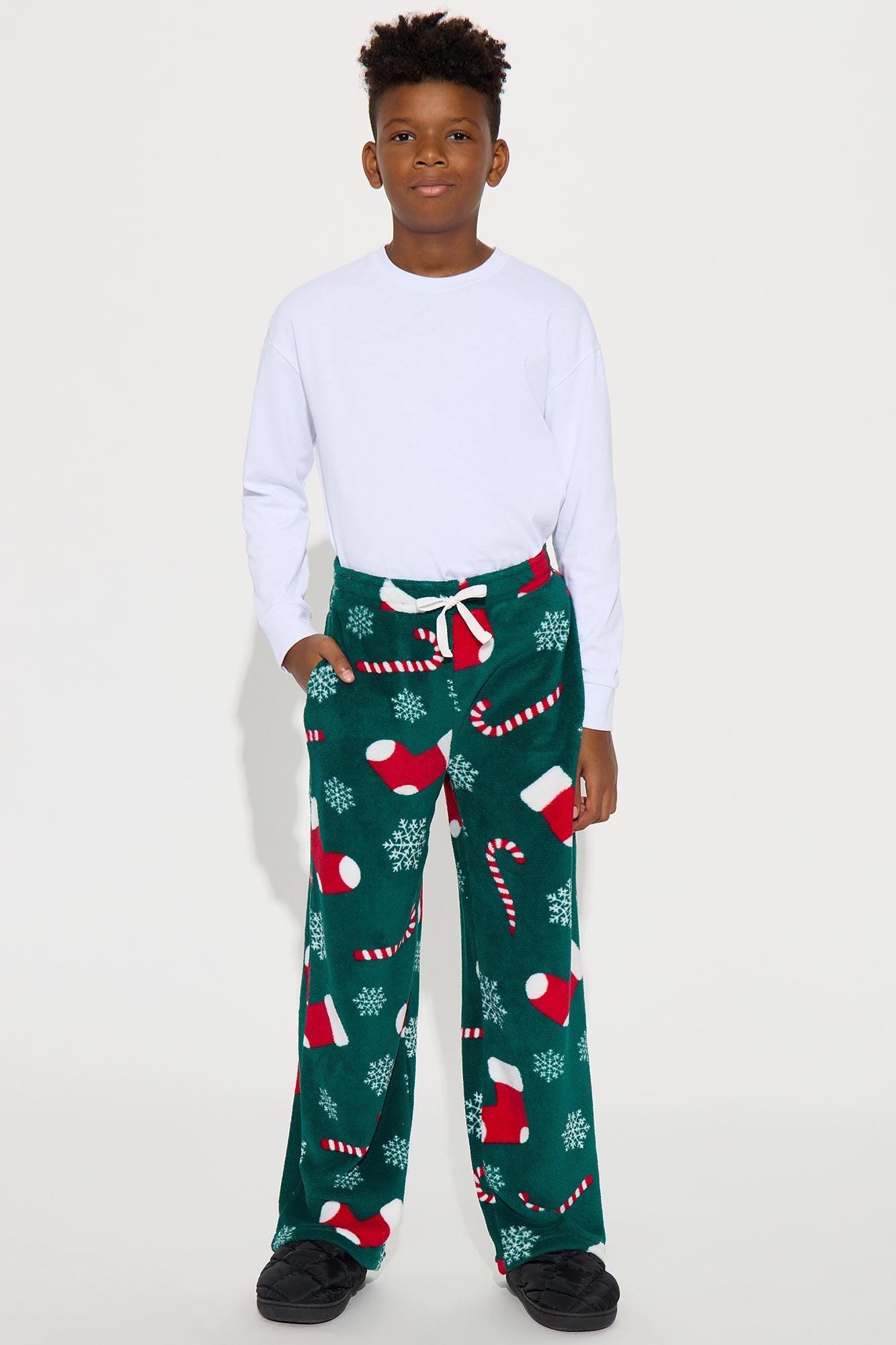 Mini Stocking Stuffer Matching Family Plush Pants - Green/combo