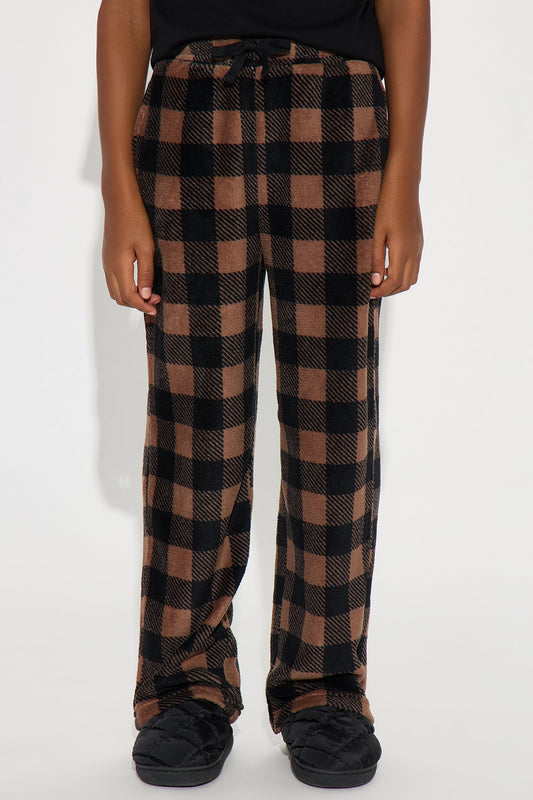Mini Always Cozy Holiday Pants - Brown/combo