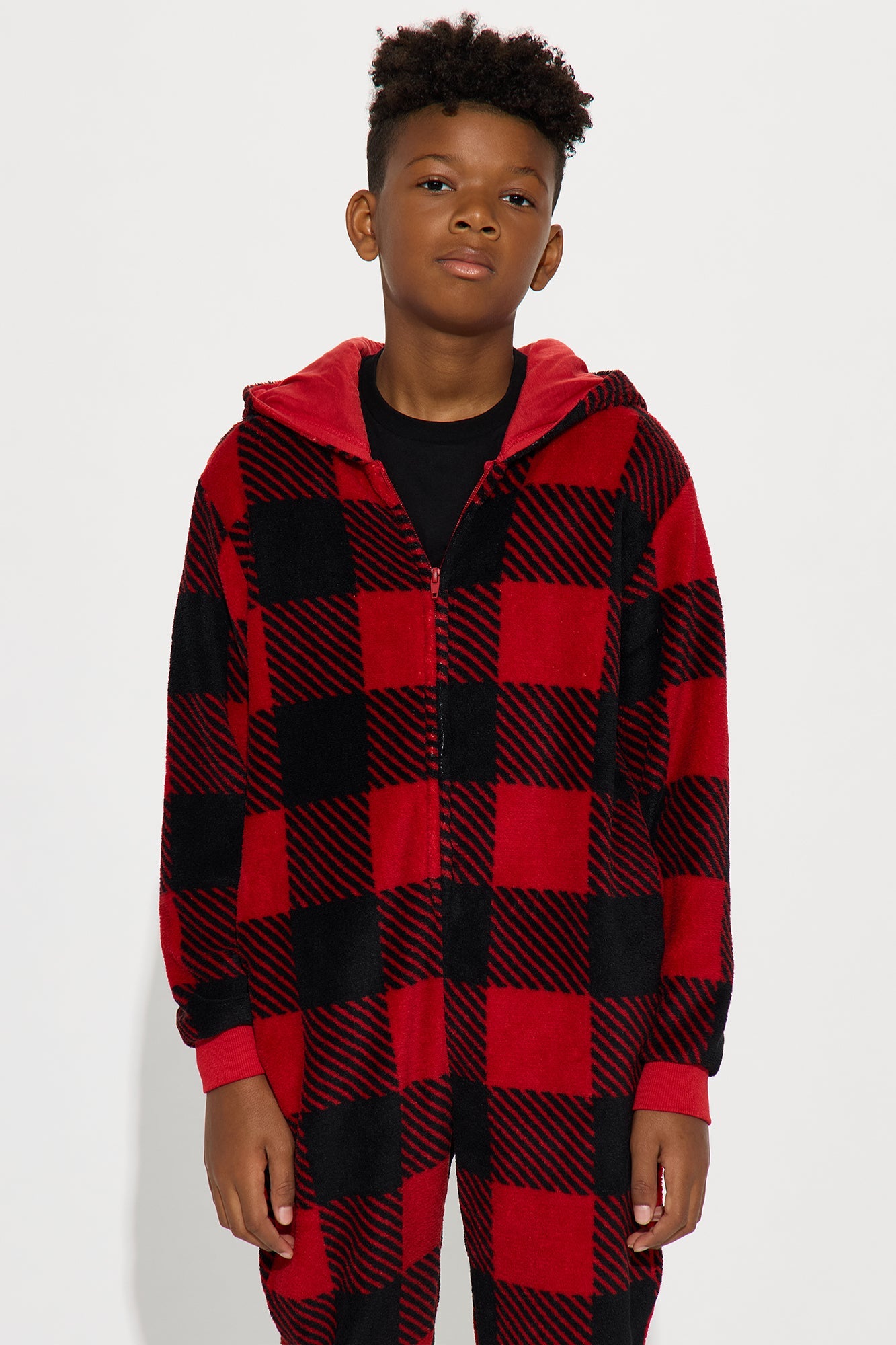 Mini Always Cozy Holiday Onesie - Red/Black