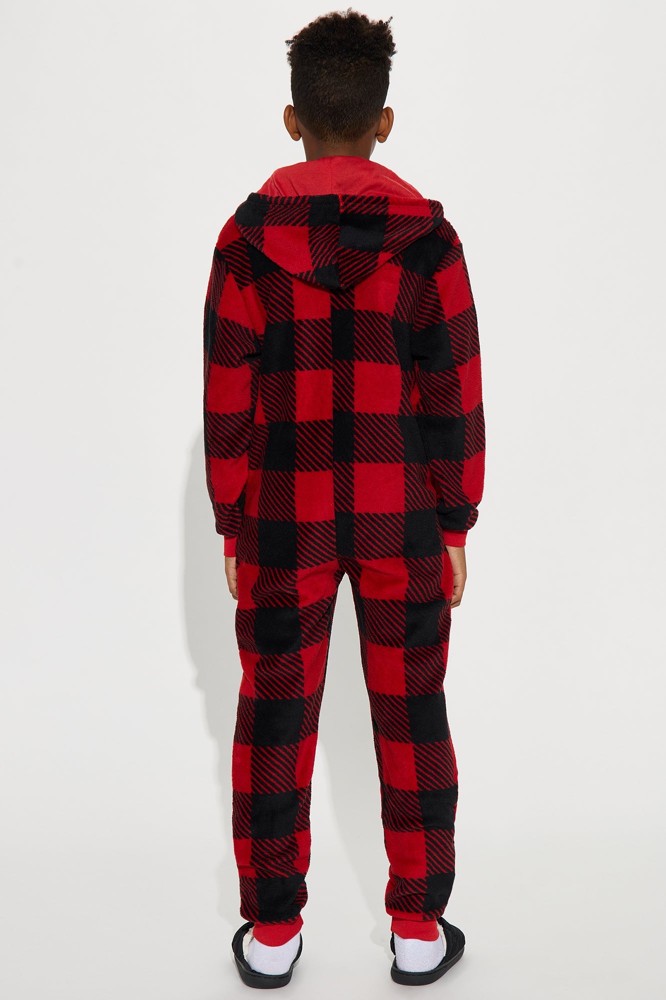 Mini Always Cozy Holiday Onesie - Red/Black