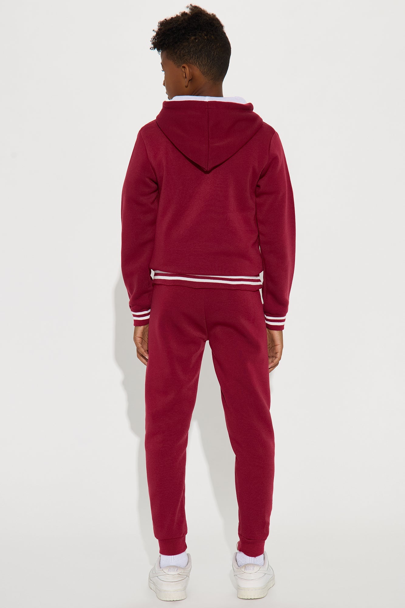 Mini Hustle For Life Hoodie and Jogger Pant Set - Burgundy