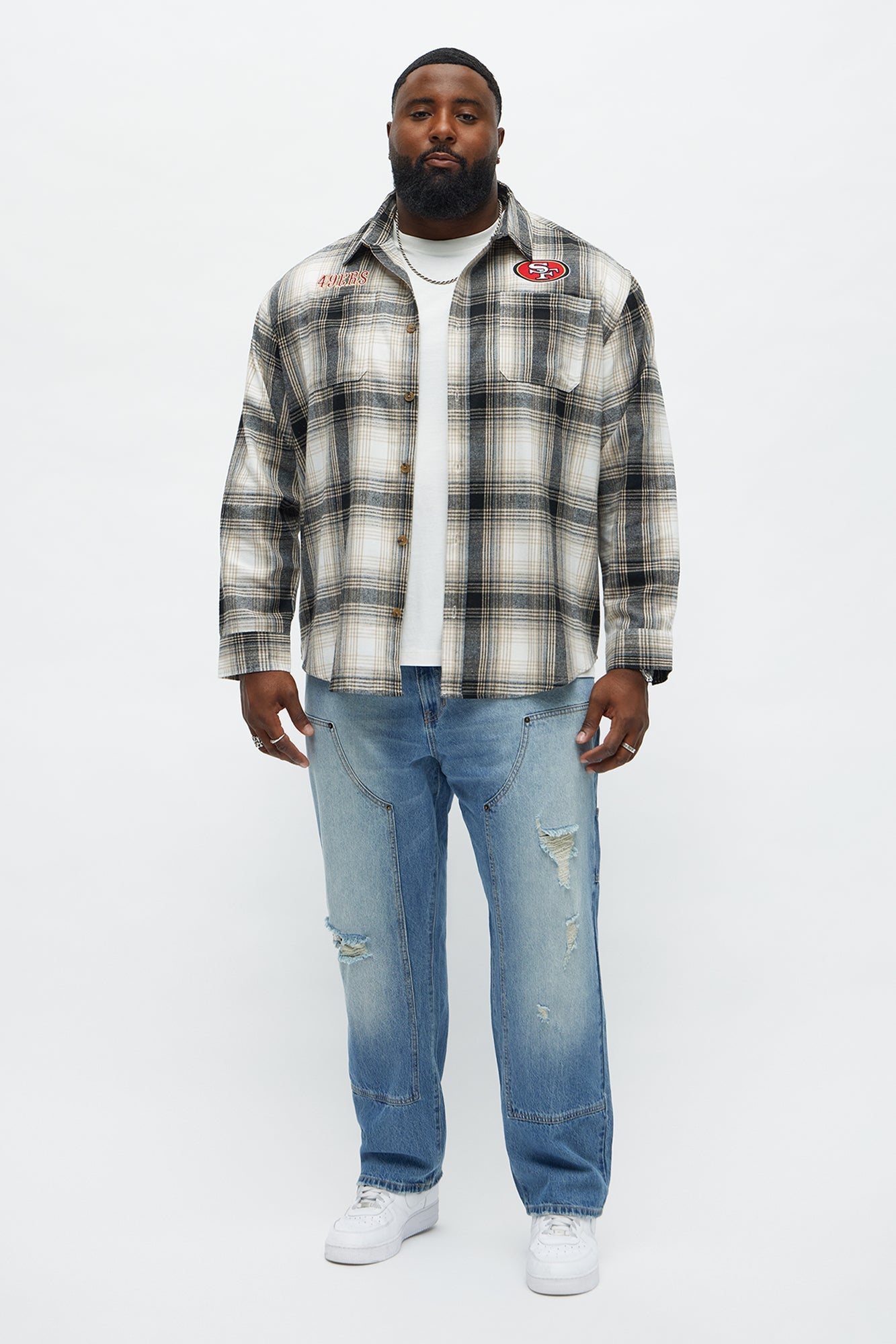 49ers Flannel - Cream/combo
