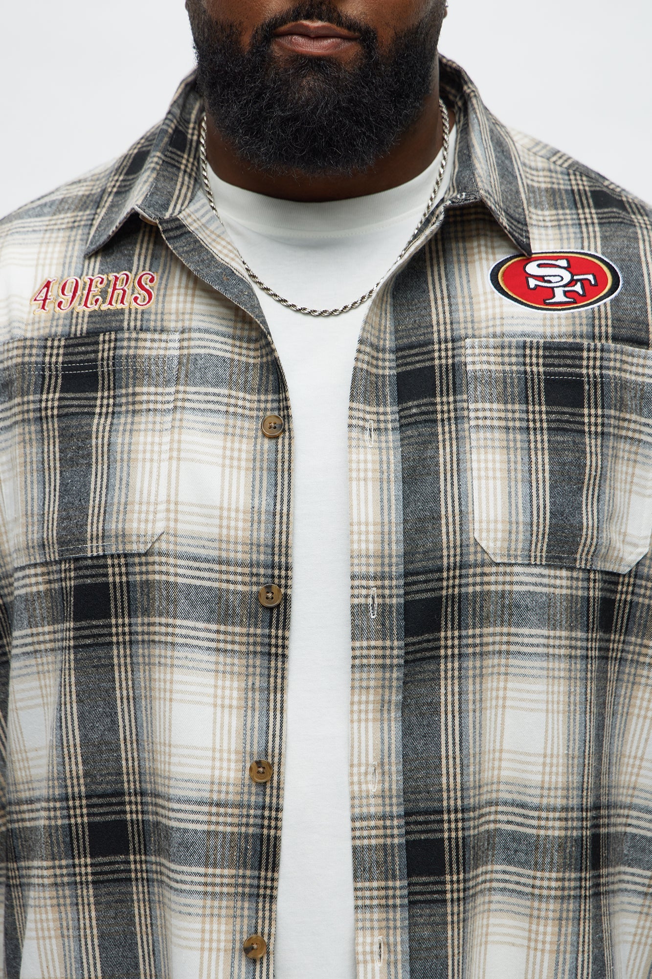 49ers Flannel - Cream/combo