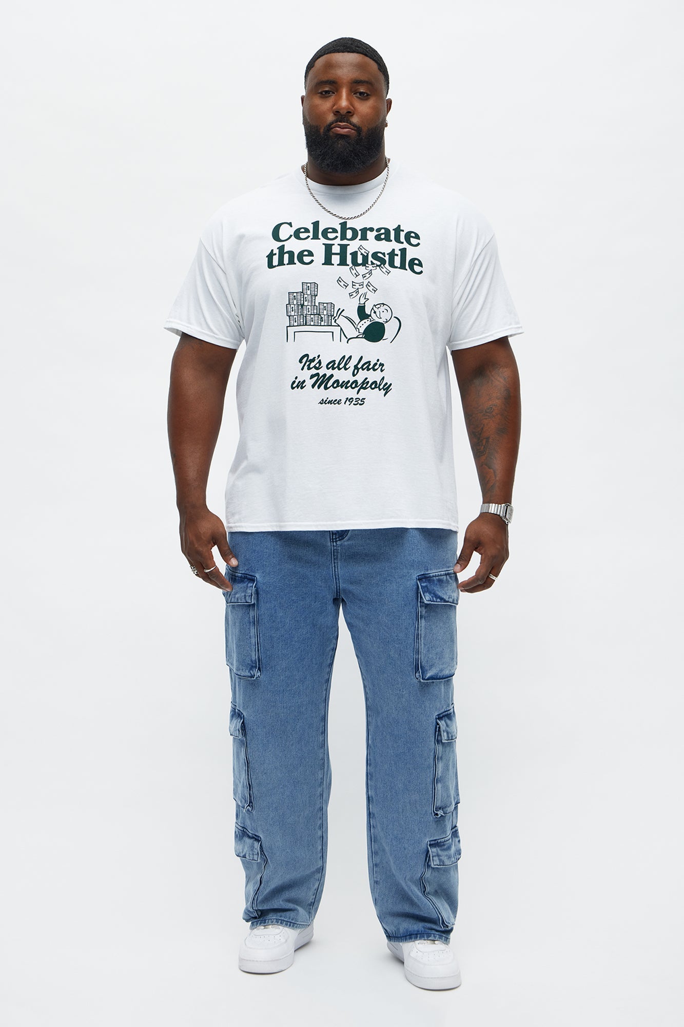 Monopoly Celebrate The Hustle Short Sleeve Tee - White