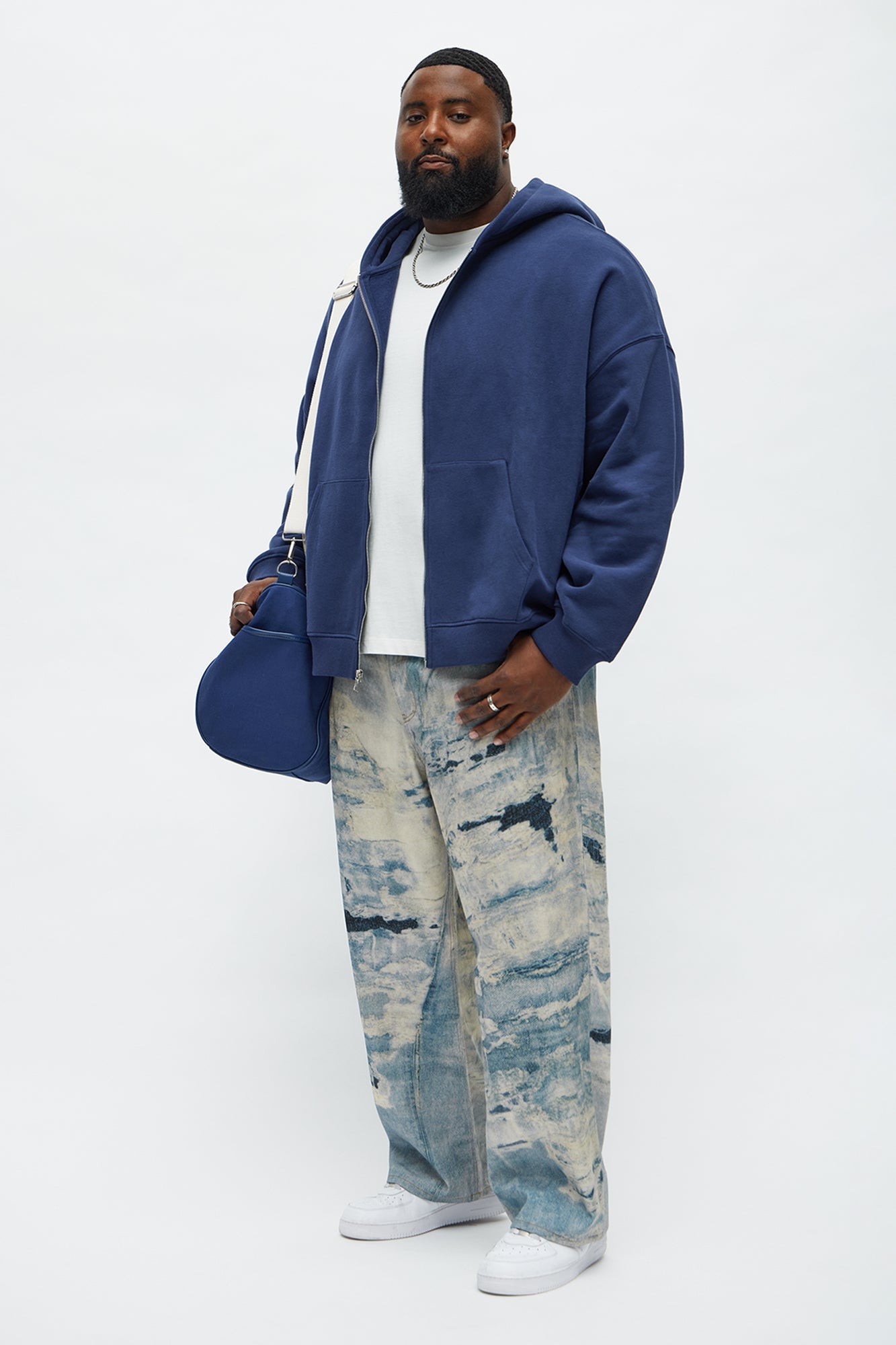 Baggy Be Bad Printed Distressed Pant - Blue/combo