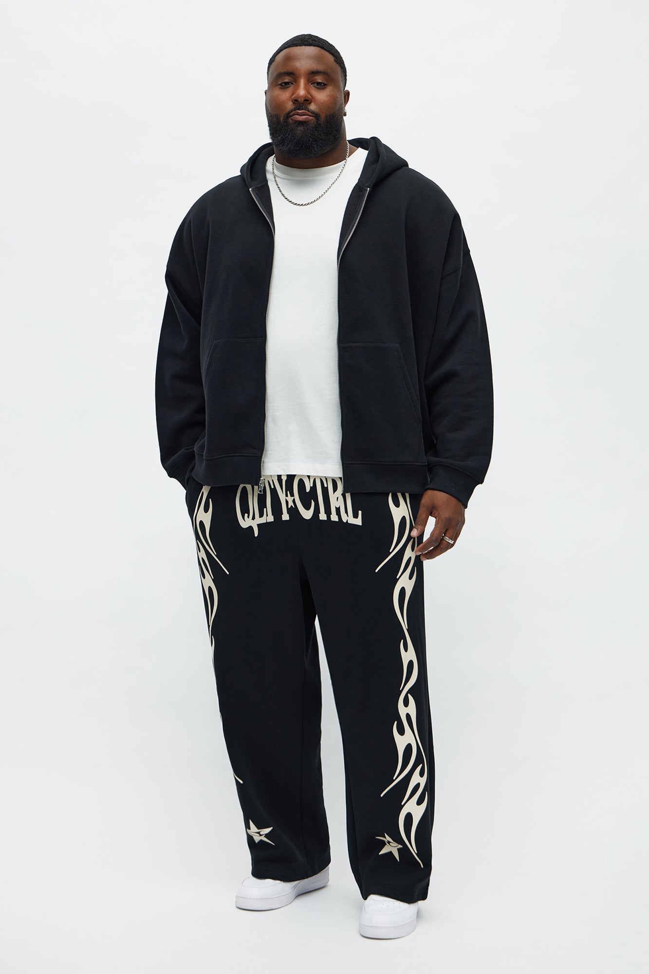 Relaxed Under Control Straight Sweatpants - Black