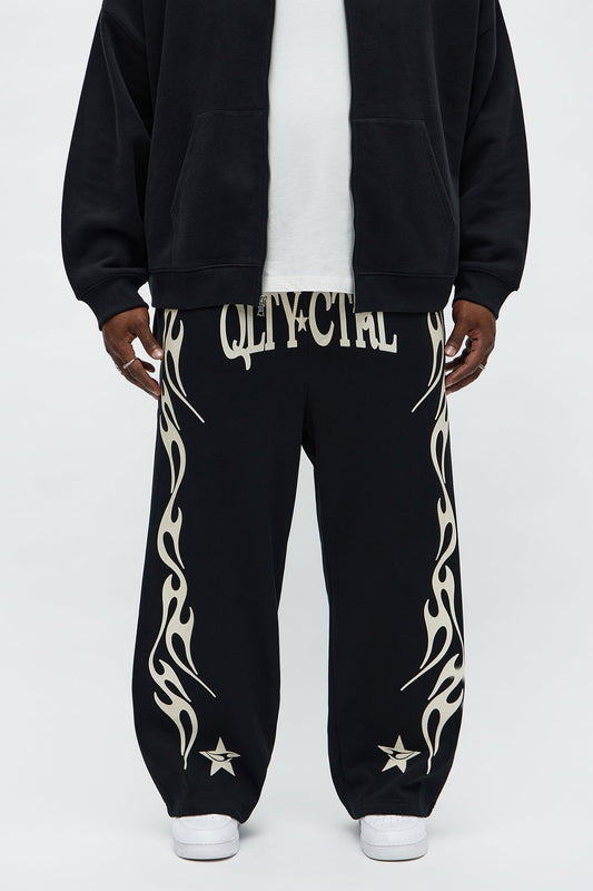 Relaxed Under Control Straight Sweatpants - Black
