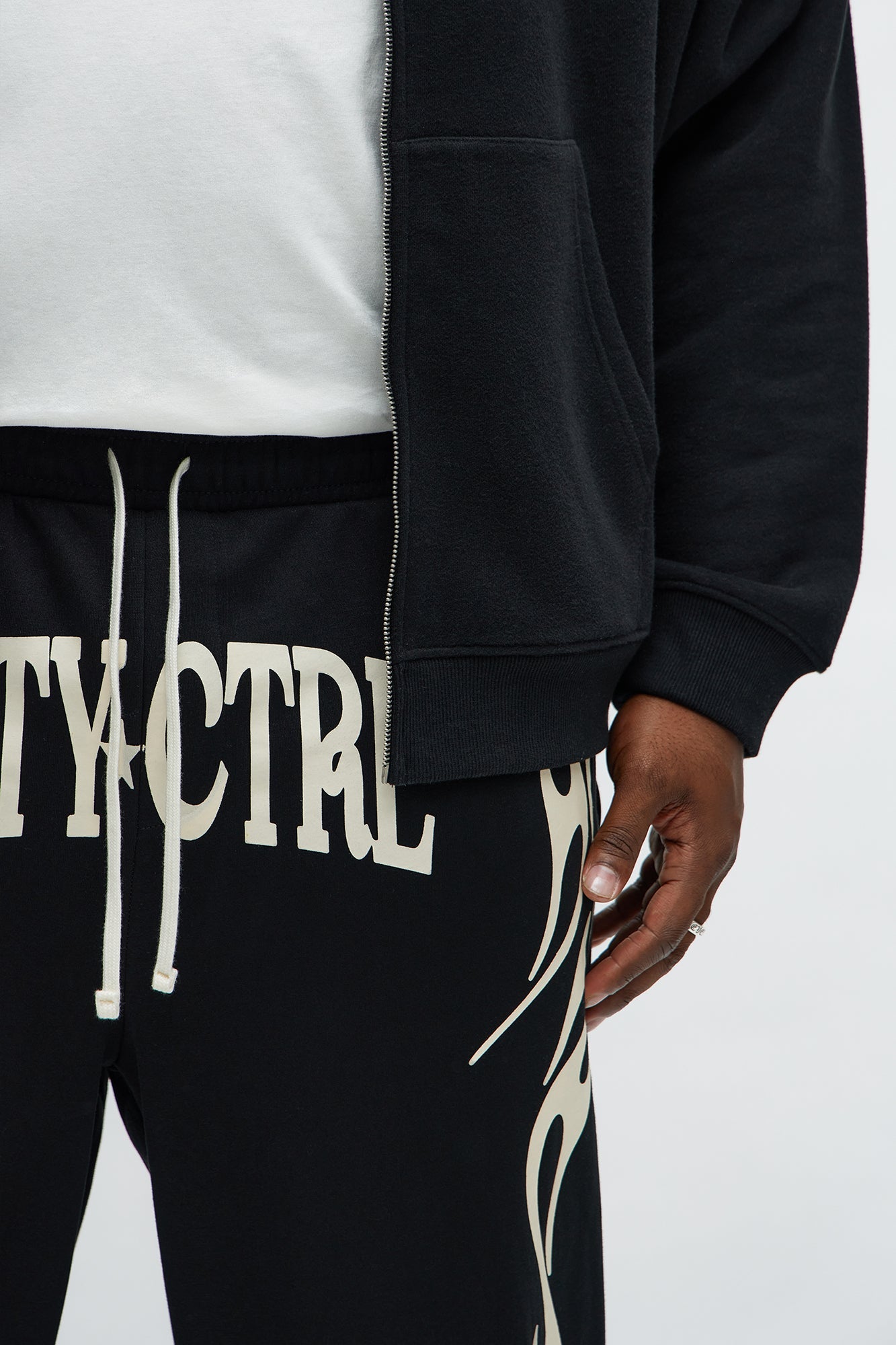 Relaxed Under Control Straight Sweatpants - Black