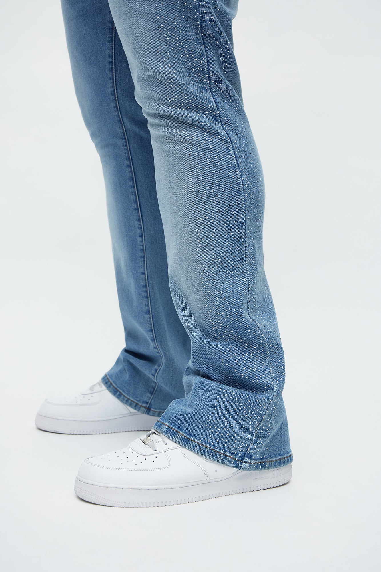 Stacked Skinny Flare Come With Me Jewel Jean - Light Wash