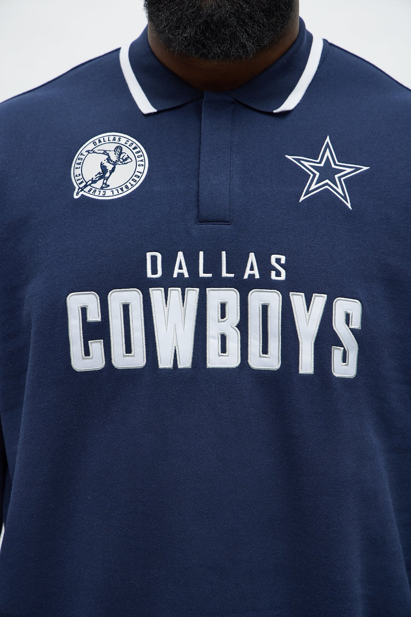 Cowboys Sunset Flip Fleece Polo - Navy