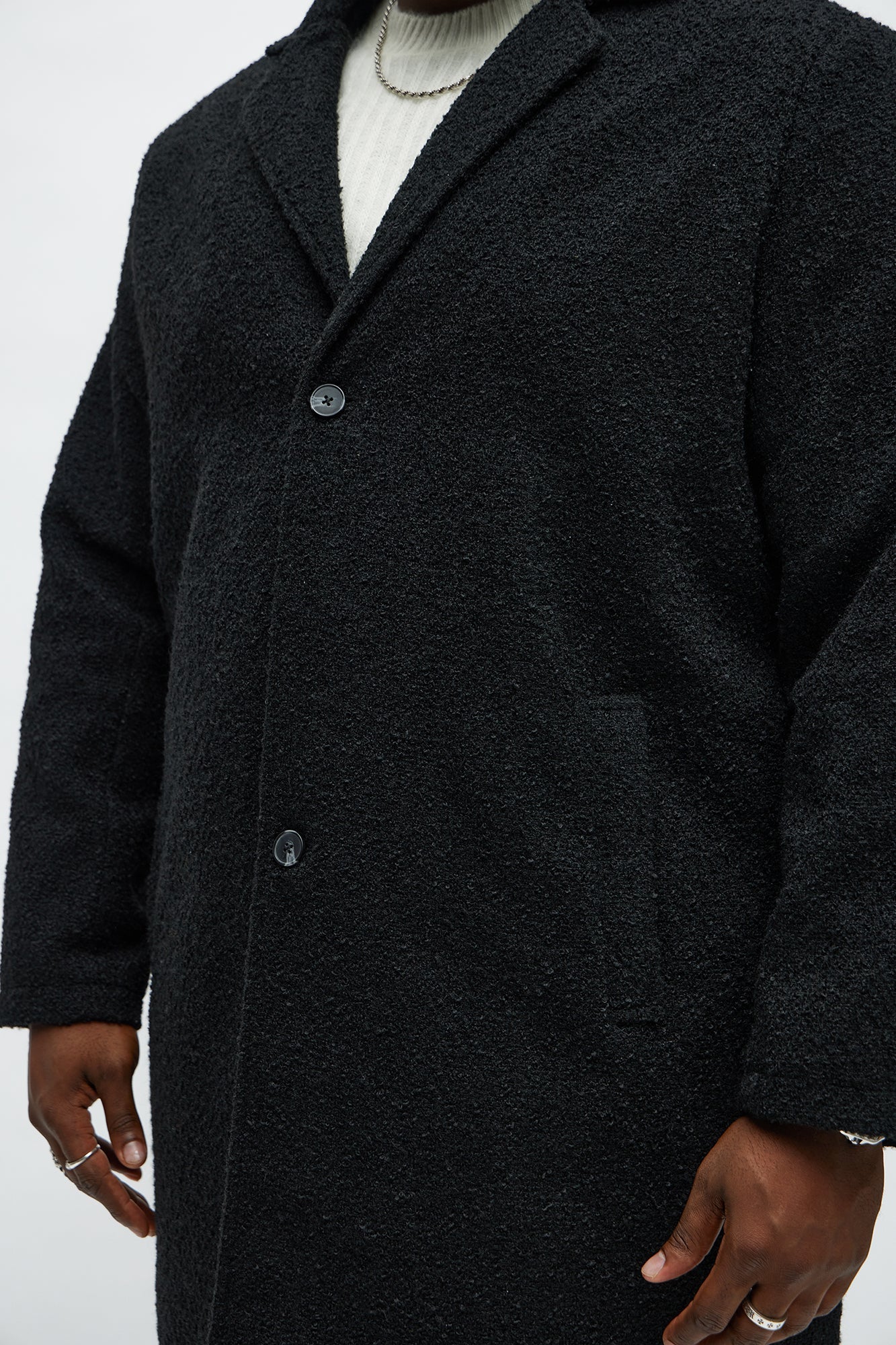 Textured Upper East Side Boucle Car Coat - Black