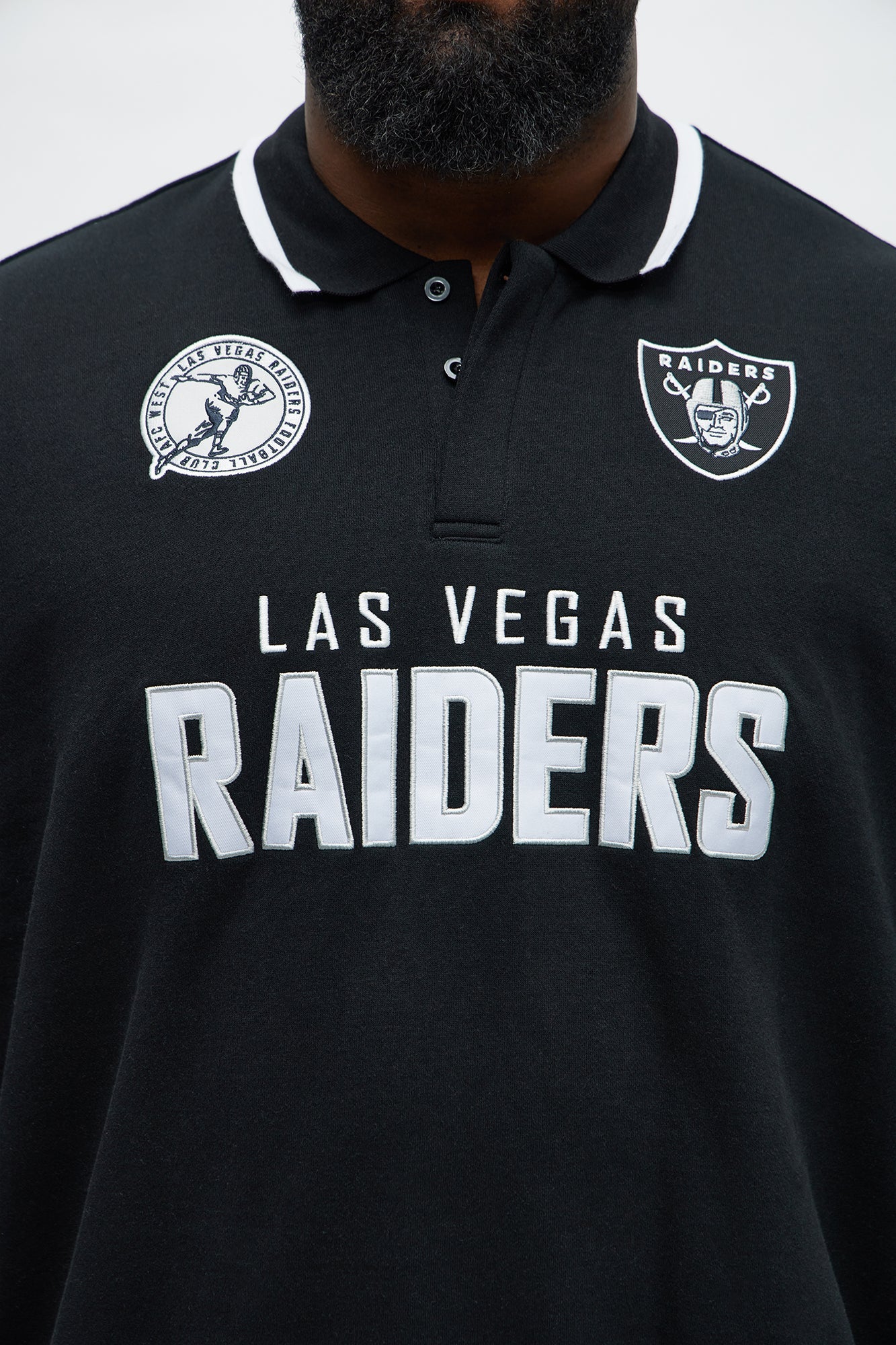 Raiders Sunset Flip Fleece Polo - Black
