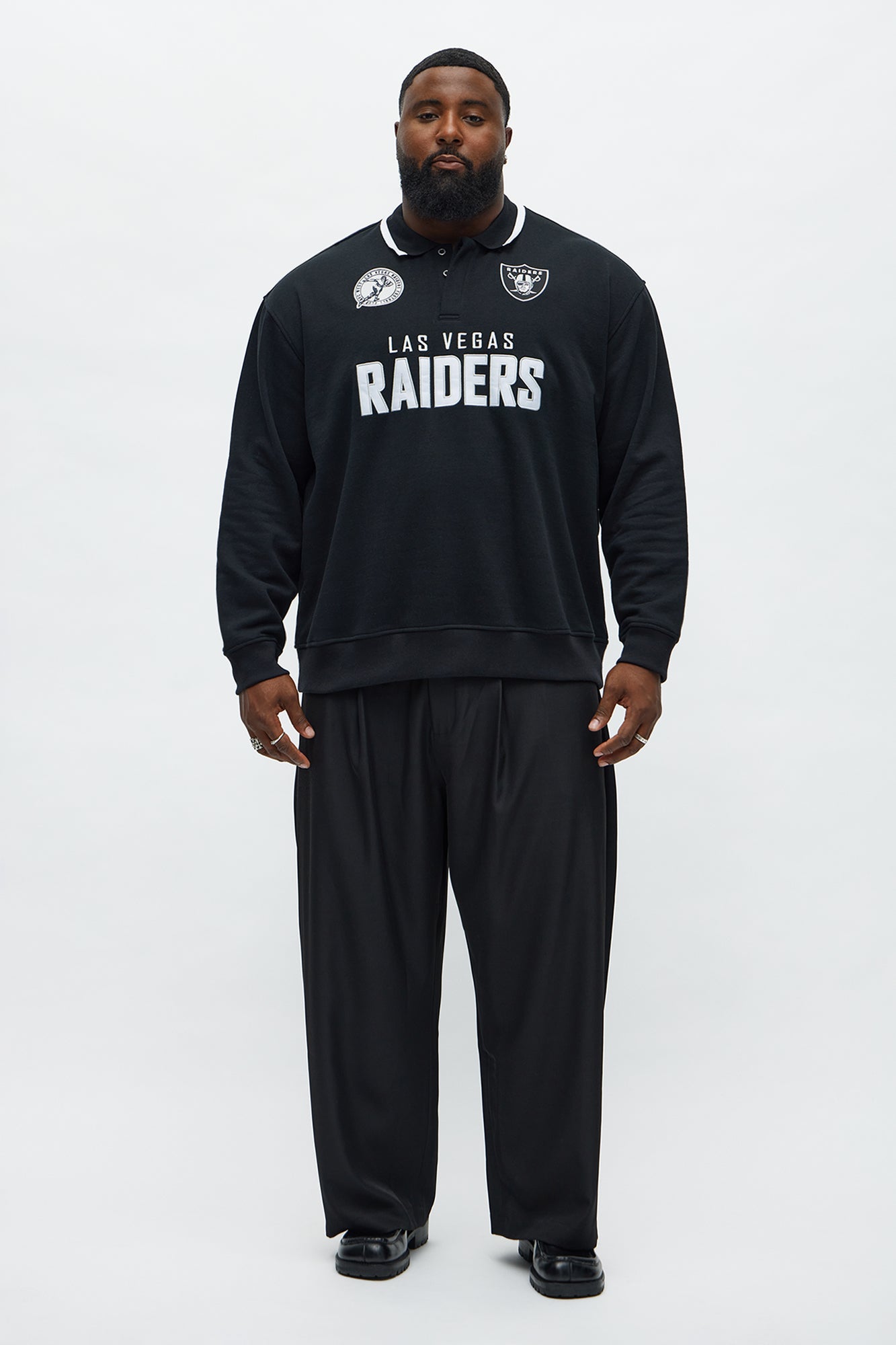 Raiders Sunset Flip Fleece Polo - Black