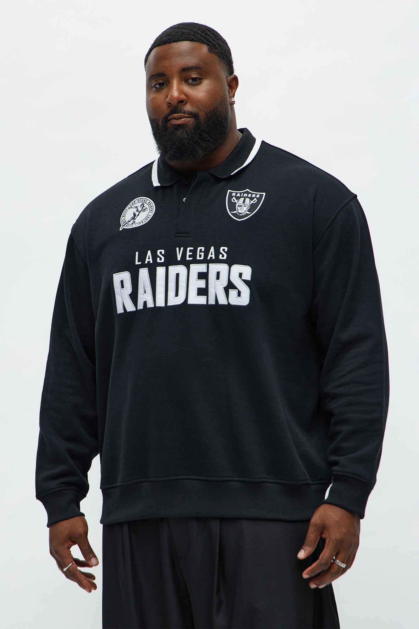 Raiders Sunset Flip Fleece Polo - Black