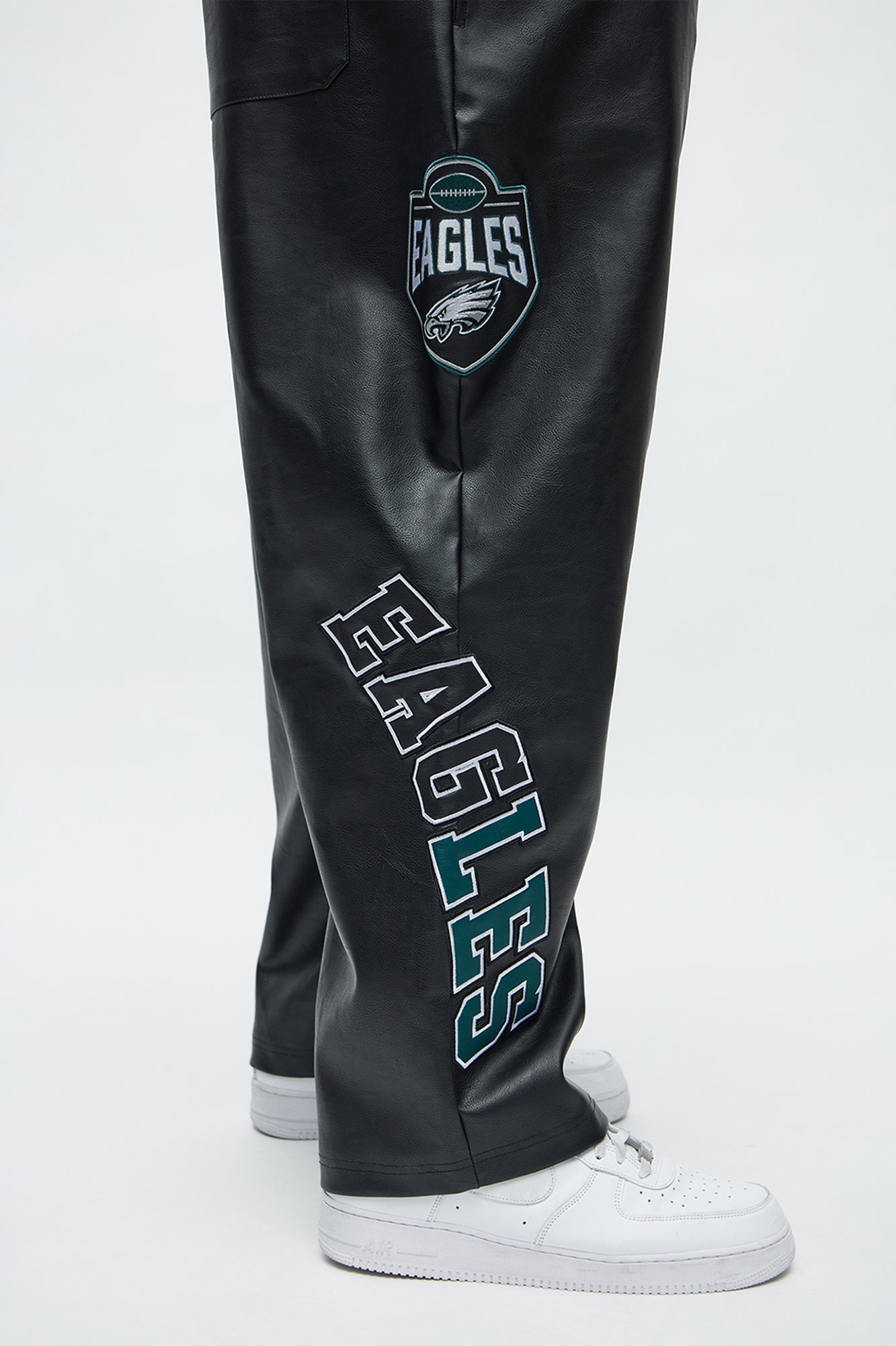 Eagles Marquee Star Faux Leather Straight Pant - Black