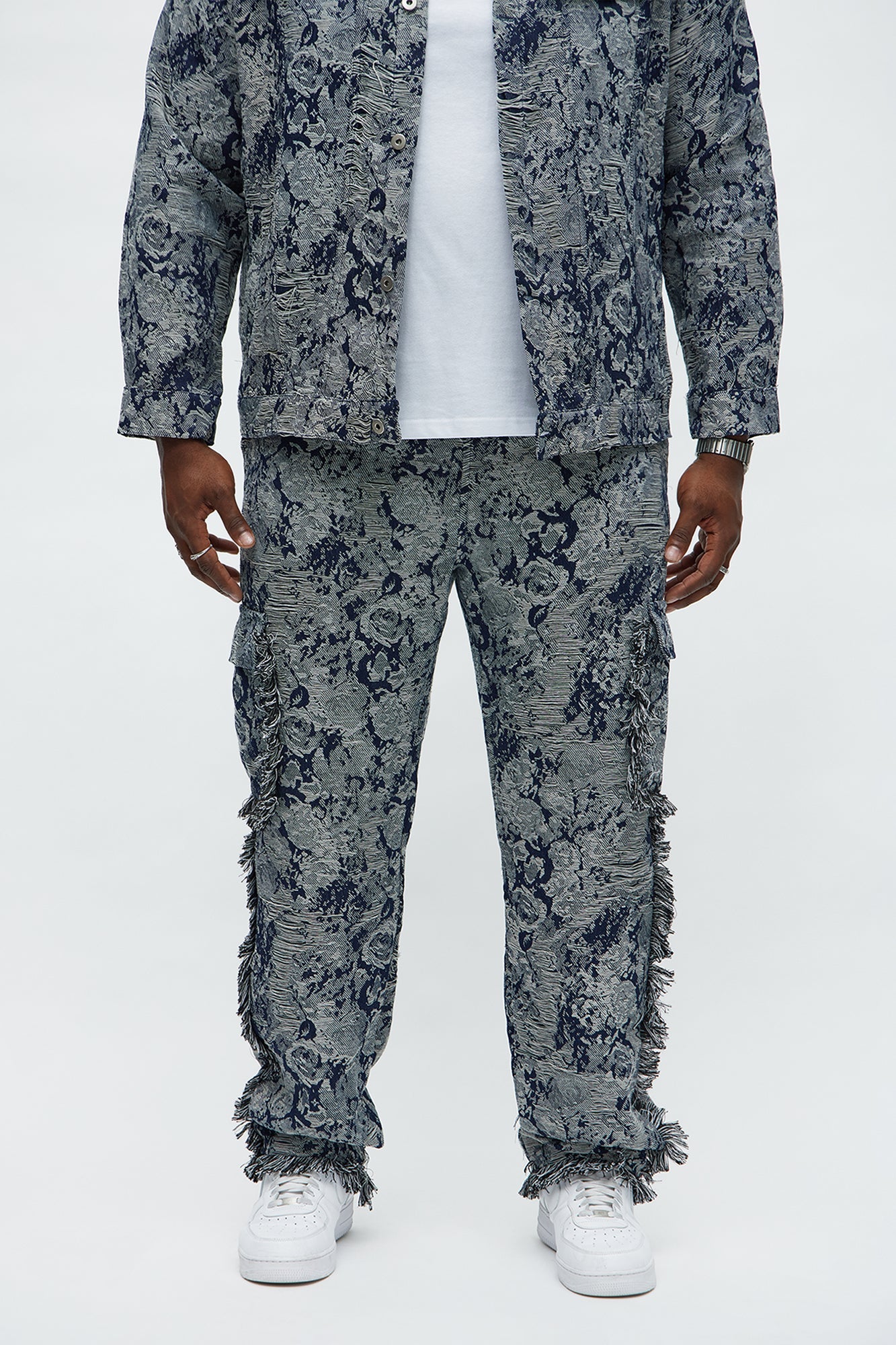 Straight Within The Roses Tapestry Cargo Pant - Navy/combo
