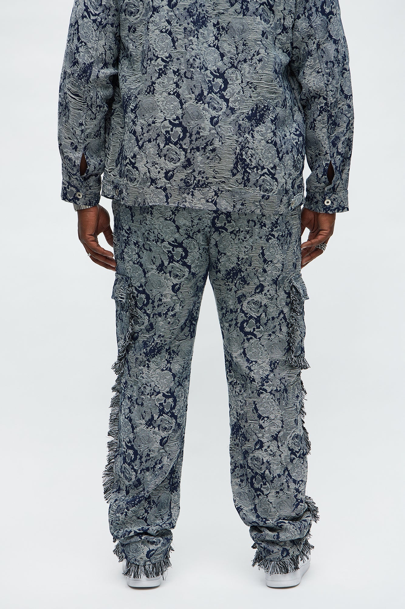 Straight Within The Roses Tapestry Cargo Pant - Navy/combo