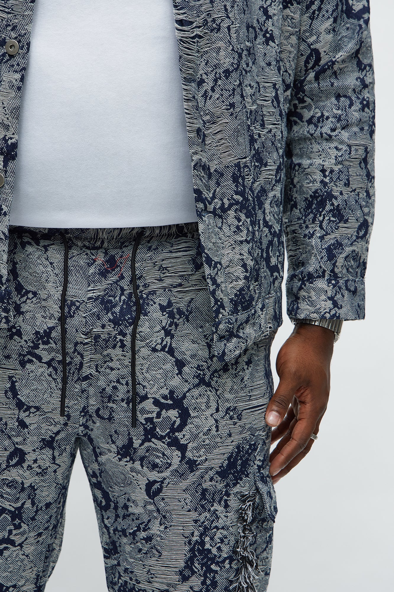 Straight Within The Roses Tapestry Cargo Pant - Navy/combo