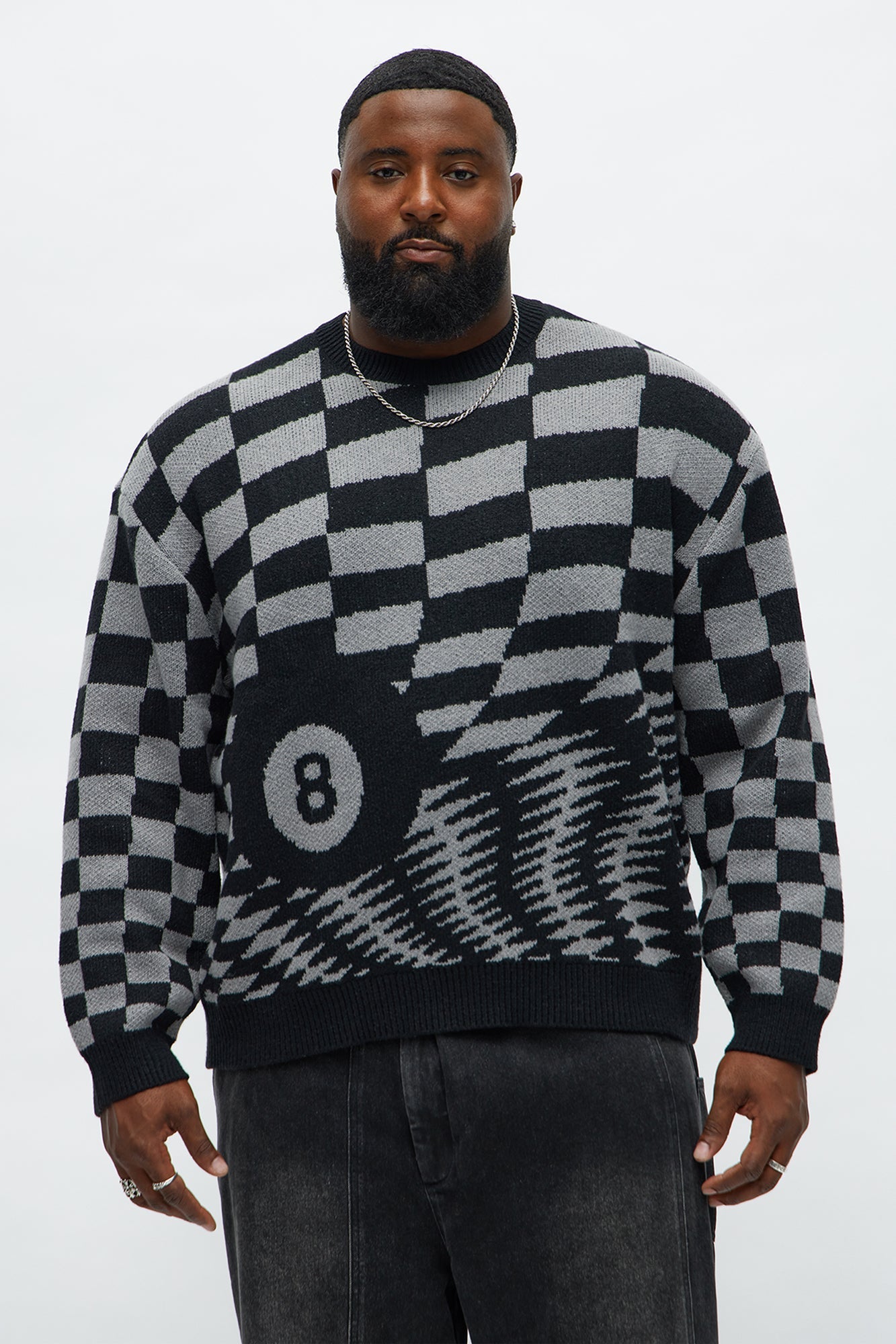 Gridlock 8 Ball Sweater - Black/Grey