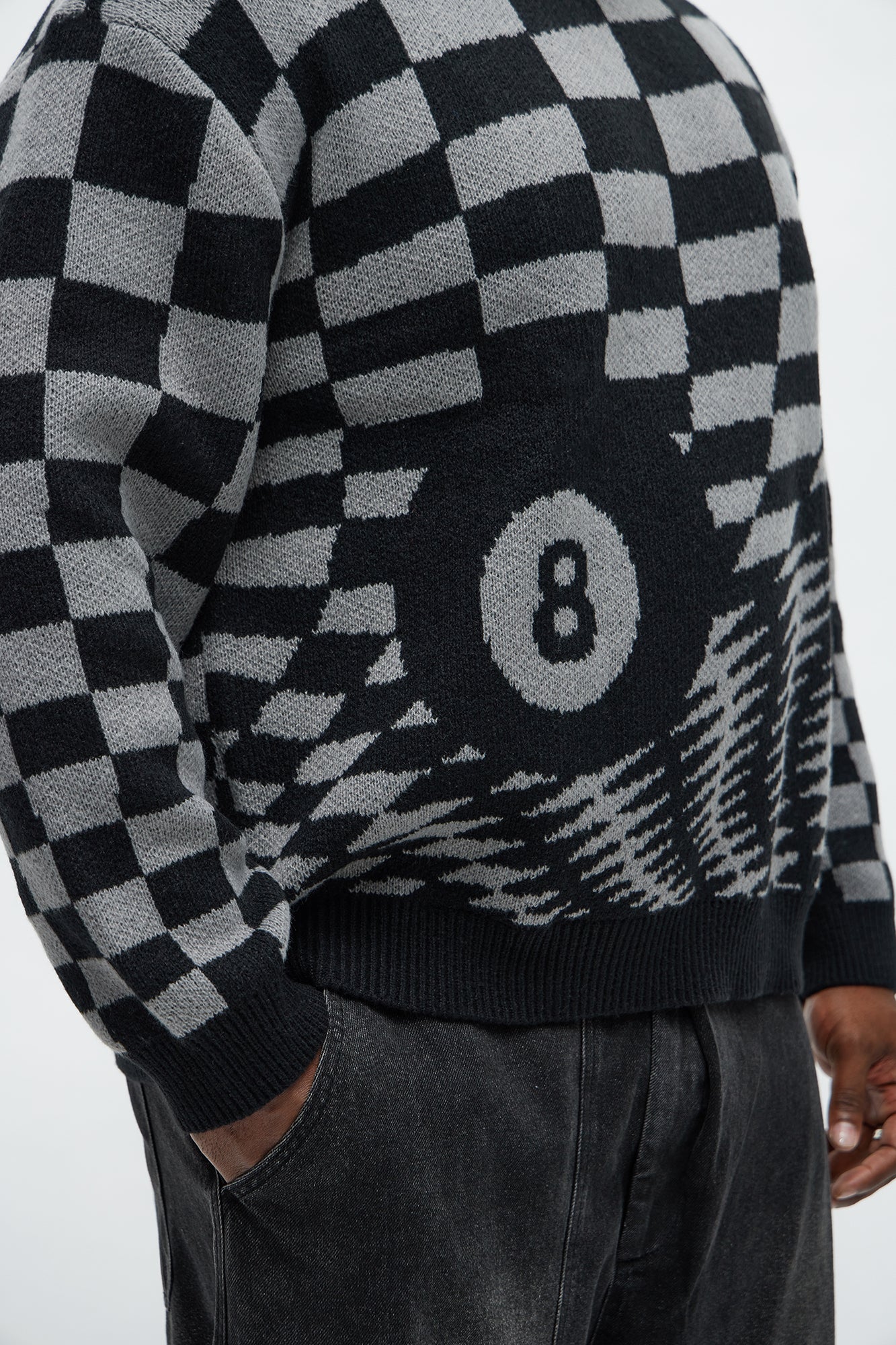 Gridlock 8 Ball Sweater - Black/Grey