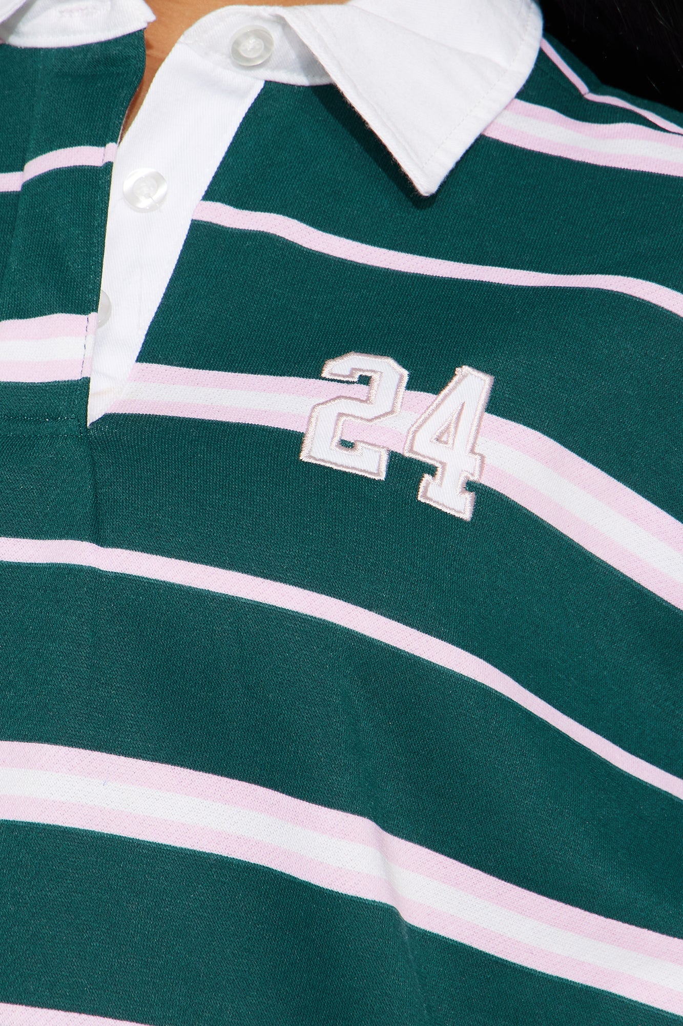24 Varsity Vibe Striped Polo - Hunter